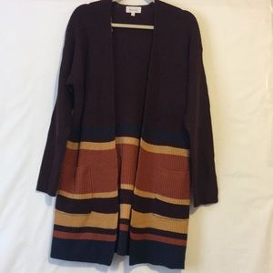 Becaal Plum Colorful Open Cardigan-L